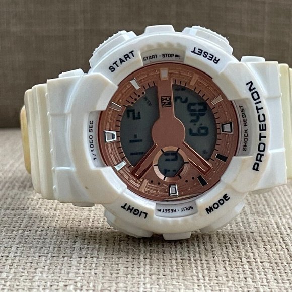 NY&C Digital Wristwatch White Plastic Band Multi Function Unisex Watch Light Up - Picture 3 of 10